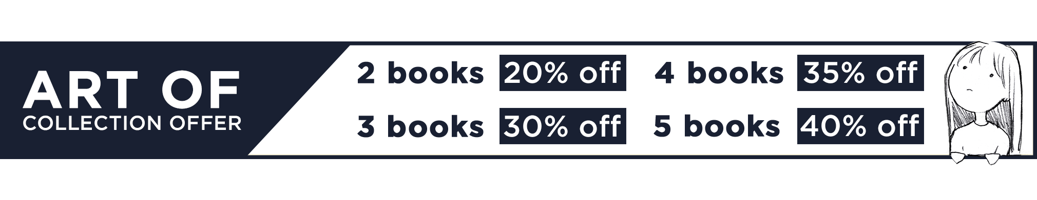 "Art of" Books Offer: 2 for 20% off, 3 for 30% off, 4 for 35% off, 5+ for 40% off