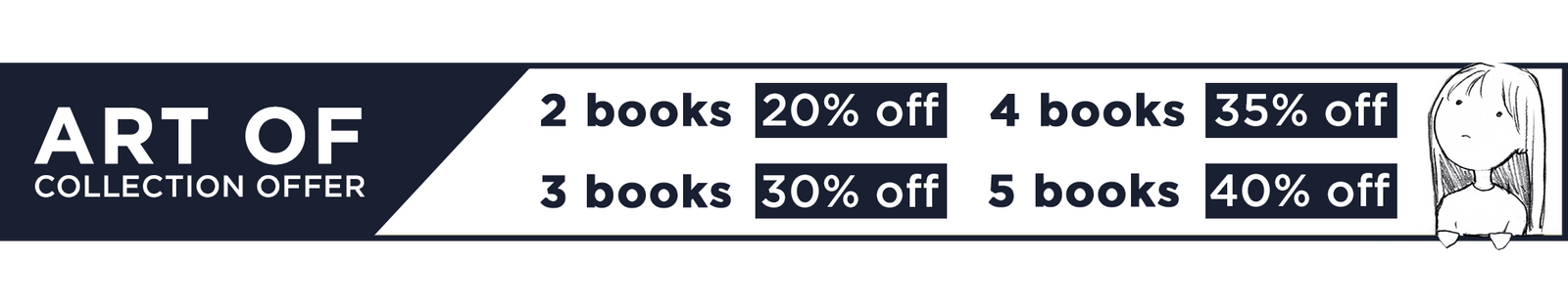 "Art of" Books Offer: 2 for 20% off, 3 for 30% off, 4 for 35% off, 5+ for 40% off