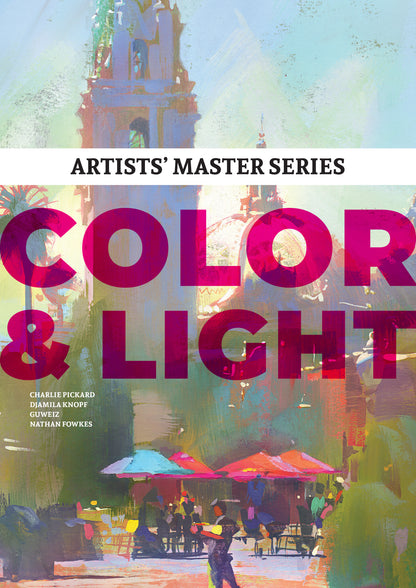 Traditional art style showing a cafe as the book cover saying 'Artists' Master Series: Color and Light' 