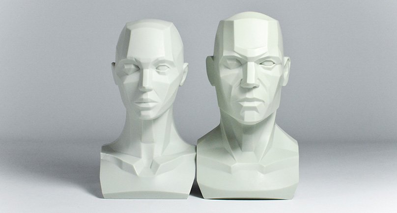 3dtotal Anatomy: Male & female planar busts