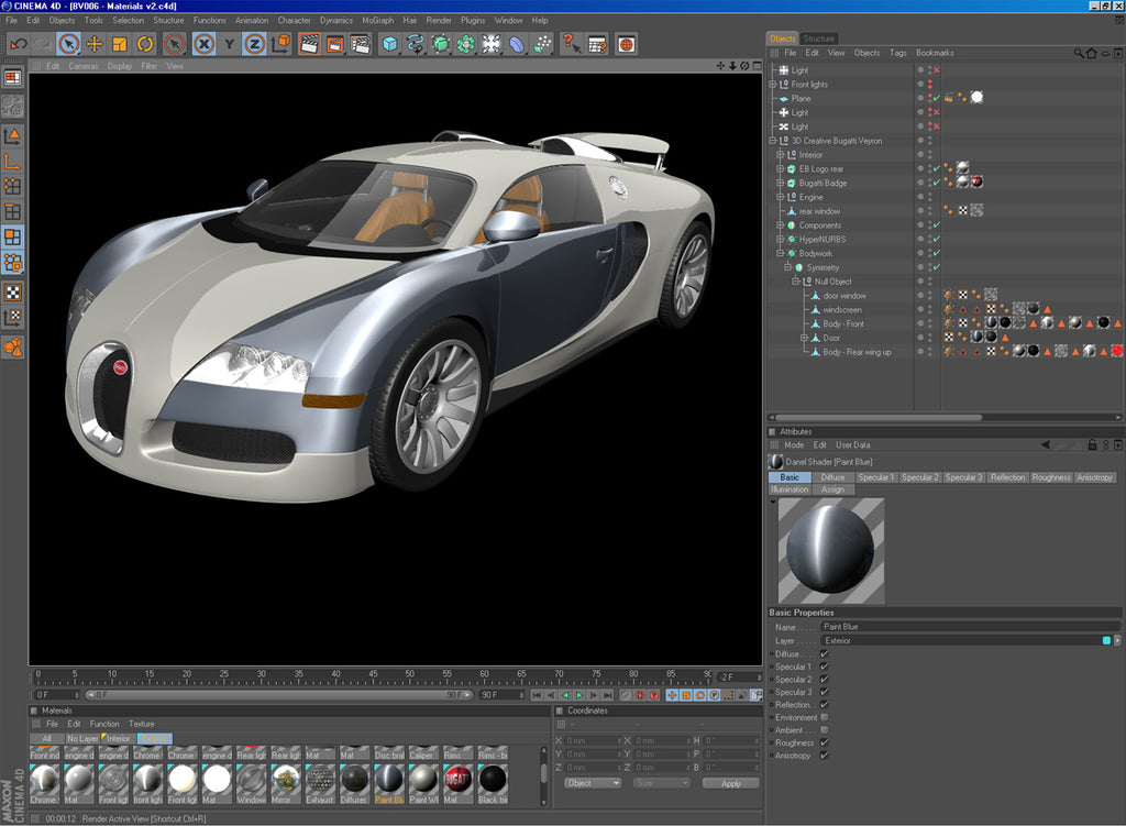 Bugatti Veyron - Cinema 4D (Download Only)