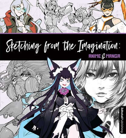 Purple 'Sketching From The Imagination: Anime & Manga' cover, showing a variety of anime or manga inspired character designs.
